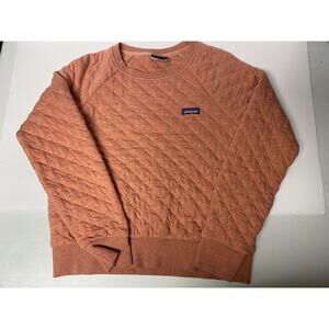 Patagonia Pullover Sweatshirt Long Sleeve Salmon Quilted Crew Top Women’s Medium